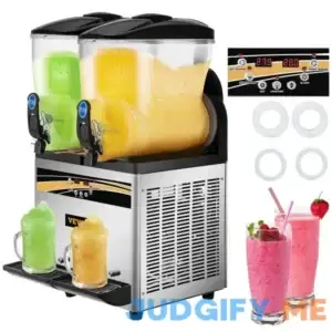 1055 oz. Commercial Slushy Machine 15L x 2 Tanks Frozen Drink Machine Snow Cone Machine Margarita Machine 1000W