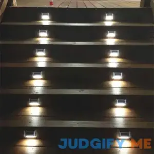 lightess Solar Stair Lights Outdoor LED Deck Step Lighting Stainless Steel for Paths Patio pack of 6
