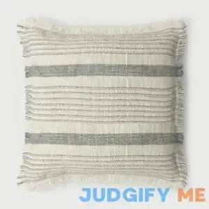 Better Homes & Garden 100% Cotton Stripe Fringe Pillow with Poly Fill Insert