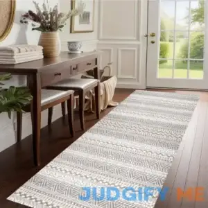 Handytoolinc Runner Rug Boho Hallway Rug Non Slip with Rubber Backing Faux Wool Carpet Door Mat Washable Runner Rug for Entryway