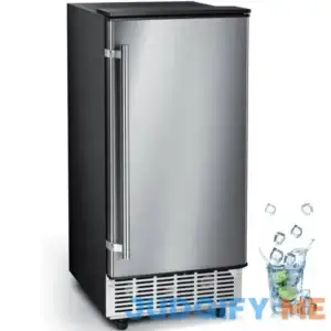 Kismile Undercounter Ice Maker Machine Built-in Design Optional Ice Thickness 80lbs/24H 20.3"D x 15"W x 33.5"H