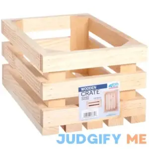 Leisure Arts Wood Slatted Crate Brown