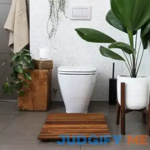 Oiled Brown Teak Indoor and Outdoor Shower/Bath Mat 19.6 in. x 19.6