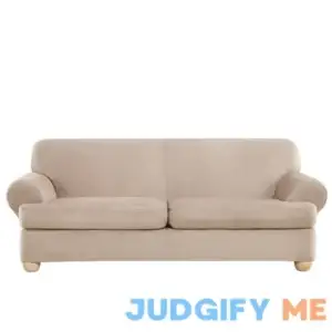 Ultimate Heavyweight Stretch Suede T-Cushion Sofa Slipcover Sure Fit