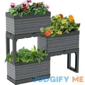5-pc. Modular Raised Garden with 3 Collapsible Planter Boxes & 2 Legs