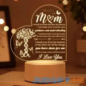 Vetbuosa Mothers Day Gifts for Mom - Gifts for Mom Engraved Night Light with Touching Words