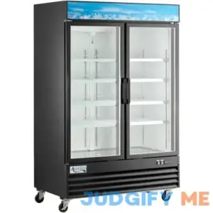 Avantco GDC-49-HC 53" Black Swing Glass Door Merchandiser Refrigerator with LED Lighting