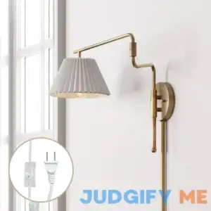 Nathan James Kai Wall Mounted Plugin Bedside Reading Lamp with Empire Shade