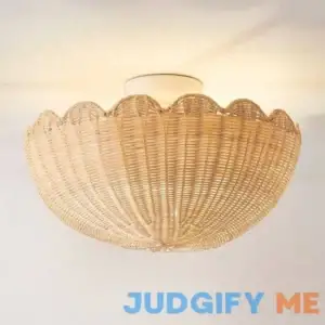 West Elm Rattan Bubble Flush Mount Lamp