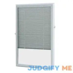 22 in. x 36 in. Add-On Enclosed Aluminum Blinds in White for Steel and Fiberglass Doors with Raised Frame Around Glass