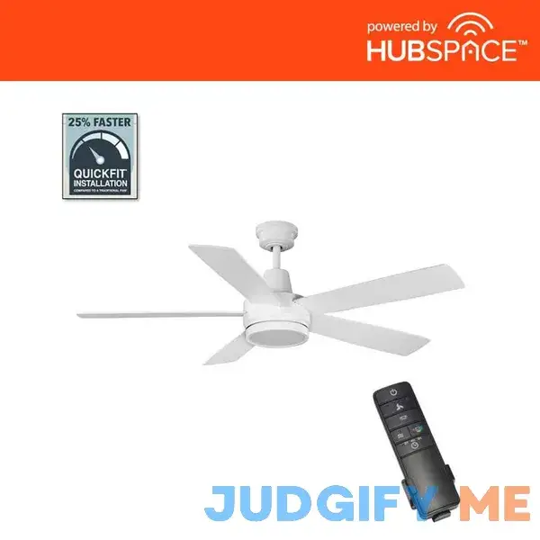 Hampton Bay Fanelee 54 in. White Color Changing Integrated LED Brushed Nickel Smart Hubspace Ceiling Fan with Light Kit and Remote Hampton Bay Fanelee 54 in. White Color Changing Integrated LED Brushed Nickel Smart Hubspace Ceiling Fan with Light Kit and Remote