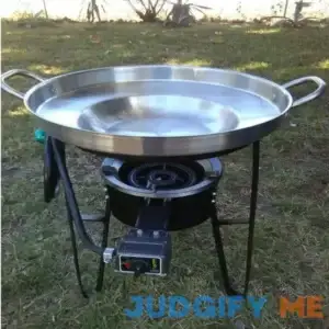 22" 3in1 Mexican Style Concave Stainless Steel Comal Set With Propane Burner Stove & Cast Iron Stand for Residential & Restaurant