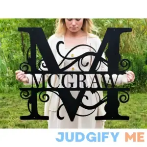 Custom Metal Signs | Metal Name Sign | Metal Wall Art | Split Letter Monogram Wall Decor | Metal Wall Art Last Name Sign | Family Name Sign |