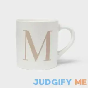 16oz Stoneware Monogram A Mug Ivory - Threshold