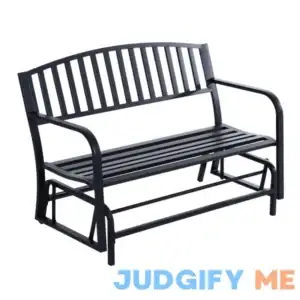 Outsunny Patio Glider Bench Outdoor Swing Rocking Chair Loveseat with Power Coated Steel Frame