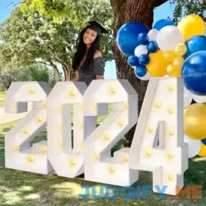 2024 Graduation Decorations - 2FT Large PRE-CUT 2024 Marquee Numbers Kit - Mosaic Foam Board Sign - Class of 2024 Party Supplies Decor for