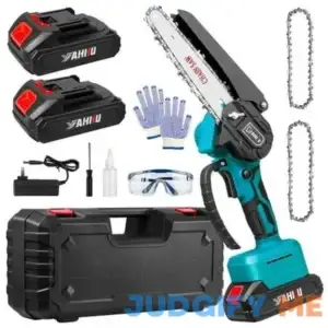Yahhu 6 inch Mini Chainsaw Portable Electric Cordless Chainsaw Set
