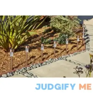 Luminar Outdoor 10 in. Solar LED Copper Finish Pathway Lights