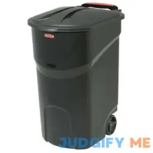 Rubbermaid Roughneck 45 gal. Black Wheeled Trash Can with Lid