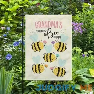 Personalized Reasons to Bee Happy Garden Flag- Personal Creations Customized Garden Flags