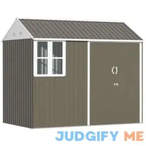 Outsunny 8' x 6' Outdoor Storage Shed Metal Garden Shed with Window & Double Lockable Door