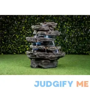 Hi-line Gift Ltd. 28 in. Multi-Level Stone Fountain with LED Lights