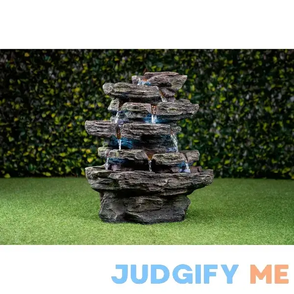 Hi-line Gift Ltd. 28 in. Multi-Level Stone Fountain with LED Lights Hi-line Gift Ltd. 28 in. Multi-Level Stone Fountain with LED Lights