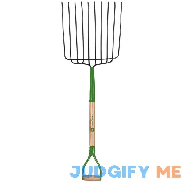 John Deere 10 Tine Steel Bedding Fork 30 in. Wood Handle John Deere 10 Tine Steel Bedding Fork 30 in. Wood Handle