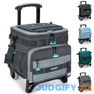 TOURIT Collapsible 48-Can Leak-Proof Insulated Rolling Cooler with All-Terrain Cart