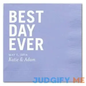 1 Printed Wedding Napkins [Sample] | 24Hourwristbands