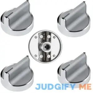 TOMOON W10594481 Stainless Steel Cooker Stove Control knob 5pcs for Whirlpool Gas Cooktop Range/Oven WCG97US0DS00 WCG97US6DS00