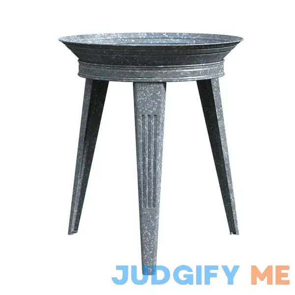 Panacea Vintage Galvanized Metal Bird Bath and Stand Panacea Vintage Galvanized Metal Bird Bath and Stand
