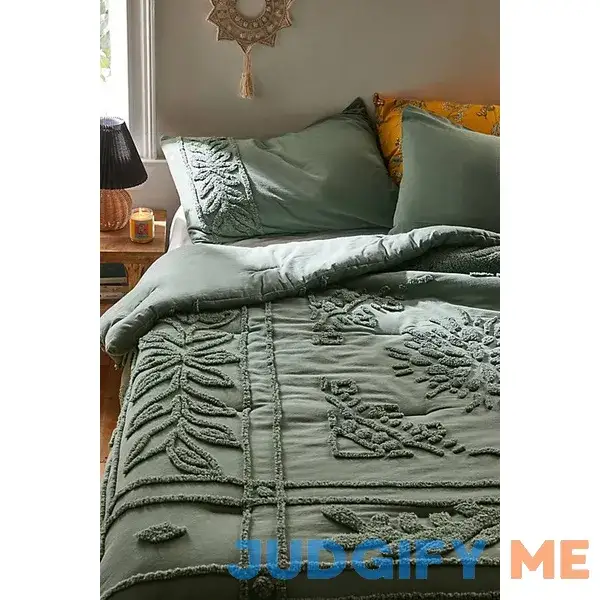 Jackie Tufted Comforter in Green Full/Queen at Urban Outfitters Jackie Tufted Comforter in Green Full/Queen at Urban Outfitters