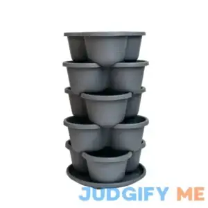 GreenThings 5-Tier Stacking Strawberry Planter Architectural Design Vertical Garden Planter with Irrigation