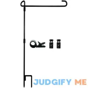 Garden Flag Stand-Holder-Pole with Flag Stopper and Clip Waterproof Powder-Coated Paint for House Flags