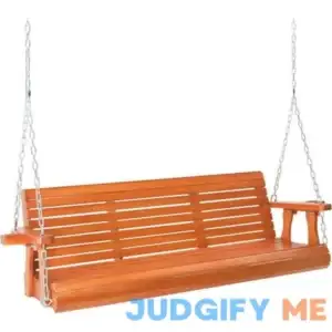 VINGLI Upgraded Patio Wooden Porch Swing for Courtyard & Garden Heavy Duty 880 LBS Swing Chair Bench with Hanging Chains for Outdoors