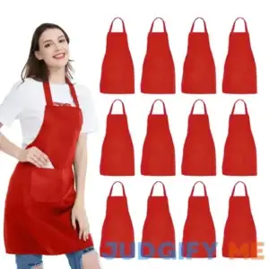 NOBONDO 12 Pack Bib Apron Unisex Apron Bulk with 2 Roomy Pockets Machine Washable for Kitchen Crafting BBQ Drawing