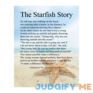 The Starfish Story- Inspirational Beach Wall Art Sign