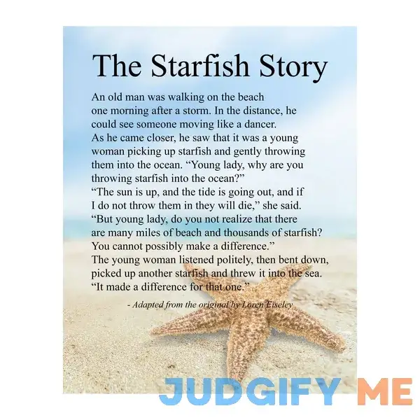 The Starfish Story- Inspirational Beach Wall Art Sign The Starfish Story- Inspirational Beach Wall Art Sign