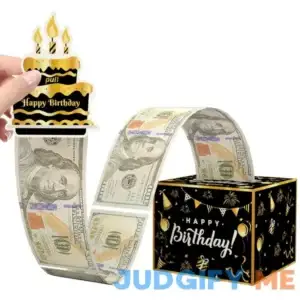 Birthday Money Box for Cash Gift Pull Happy Birthday Money Pull Box for Kids Adults