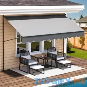 YITAHOME Manual Retractable Awning Outdoor Sun Shade Window Awning with UV Protection