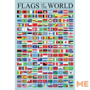Poster Foundry Flags of The World Classroom Reference Chart National Countries Country Symbol Educational Teacher Learning Homeschool Display Supplies Teaching