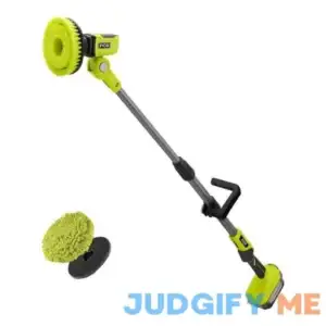 RYOBI One+ 18V Cordless Telescoping Power Scrubber Kit with 2.0 Ah Battery and Charger and 6 Microfiber Kit