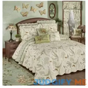 Touch Of Class Floral Butterfly Eden Eggshell Cotton Oversized Grande Bedspread