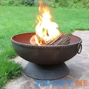 Ultimate Patio 30 Inch Round Steel Wood Burning Fire Bowl in Bronze UP-NB-FFP2252