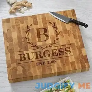 Laurel Wreath Personalized 16x18 Butcher Block Cutting Board