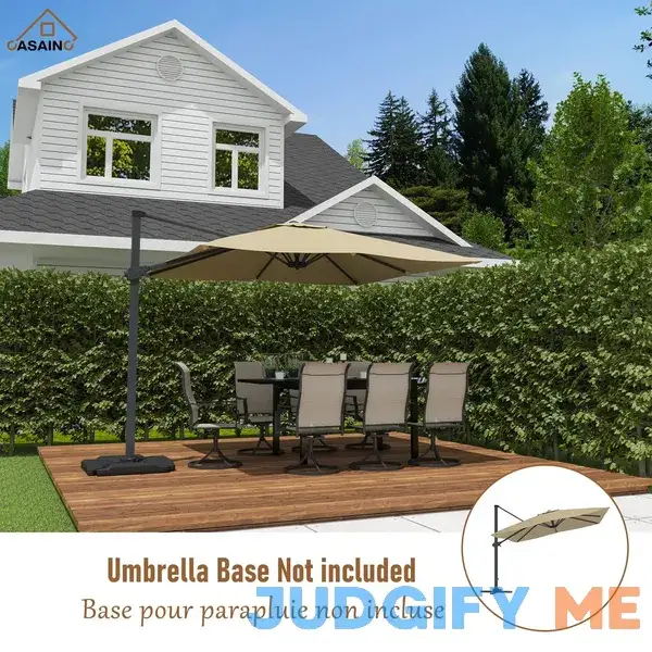 CASAINC 10ft Square Cantilever Patio Umbrella CASAINC 10ft Square Cantilever Patio Umbrella