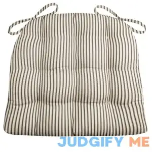 Nassau Black Floral Dining Chair Pad with Ties Extra-Large