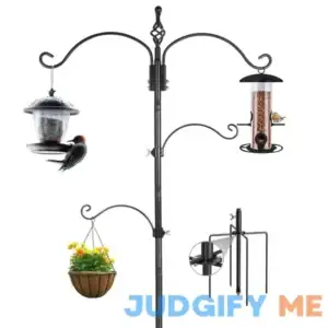 Bird Feeding Station Feeder Pole Multi Hook 63 inches Stand for Watching Attracting Wild Bird Outdoor Hanging Pole by Highpro