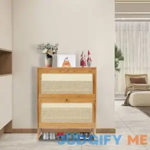 16 Pair Shoe Rack Bay Isle Home Finish